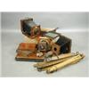 Image 1 : A Sanderson field camera, another similar mahogany and brass camera, a Ross Lens, a Thornton P...