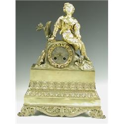 A 19th Century French gilt metal and ormolu mounted mantel clock, the movement struck 'Vincent...