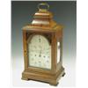 Image 1 : A good bracket clock movement, the arched brass dial with a strike/ silent facility and a date...
