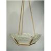 Image 1 : A French Art Deco ceiling light, with frosted moulded glass panels modelled as flowering baske...