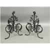 Image 1 : A pair of Victorian wrought iron fire dogs Est. 80/120...
