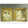 Image 1 : A pair of Regency woolwork silk and needlework pictures, a gentleman smoking a pipe on his por...