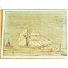 Image 1 : A 19th Century woolwork picture depicting a sailing ship beside the Cork Lightship, a buoy and...