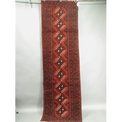 A modern red ground handmade woollen Afghan runner, 2.78 x 0.83cm Est. 150/200...