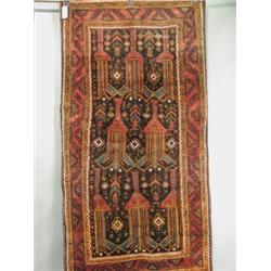 A modern navy ground handmade woollen Persian meshed rug, 2.14 x 1.15m Est. 150/200...