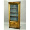 A walnut and ebony strung glazed bookcase, 84.5 x 179cm high Est. 400/600...