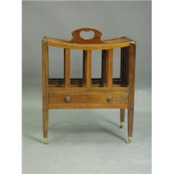 A late 19th Century/early 20th Century mahogany four division Canterbury, having a single base...