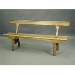 A stripped pine bench with an adjustable back, 1.8m long Est. 80/120...