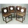 Image 1 : Four 19th Century Chinese hardwood single chairs, the backs with shaped crest rails and marble...