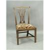 Image 1 : A single George III mahogany dining chair with a shaped top rail, pierced splat and drop in se...