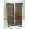 Image 1 : A pair of Victorian grained pine tall chests, each with six graduated drawers on plinth bases,...