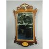 Image 1 : A Chippendale style walnut fret framed mirror with a gilt ho-ho bird and an oval inlaid shell,...