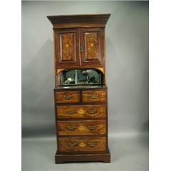 A Victorian inlaid rosewood wardrobe section, 88cm wide Est. 400/600...