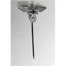 NAZI ERA VETERAN'S STICKPIN-EAGLE, SWASTIKA IRON CROSS