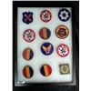 Image 1 : COLLECTION OF 12 WWII PATCHES IN RIKER MOUNT CASE