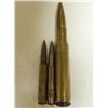 Image 2 : 3 WWII RIFLE AND ARTILLERY BULLETS-ONE HAS US INSIGNIA