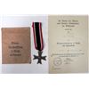 Image 1 : NAZI WAR MERIT CROSS W/SWORDS ISSUE ENVELOPE DOCUMENT