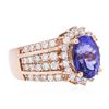 Image 2 : 14KT Rose Gold 3.16 ctw Tanzanite and Diamond Ring