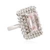 Image 2 : 14KT White Gold 6.20 ctw Morganite and Diamond Ring