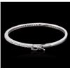 Image 2 : 14KT White Gold 1.32 ctw Diamond Bangle Bracelet