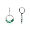 Image 2 : 14KT White Gold 29.36 ctw Emerald and Diamond Necklace and Earring Suite