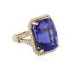 Image 2 : 14KT Yellow Gold 25.04 ctw Tanzanite and Diamond Ring