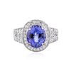 Image 1 : 14KT White Gold 3.72 ctw Tanzanite and Diamond Ring