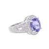 Image 2 : 14KT White Gold 3.72 ctw Tanzanite and Diamond Ring