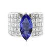 Image 1 : 18KT White Gold 3.25 ctw Tanzanite and Diamond Ring