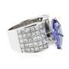 Image 2 : 18KT White Gold 3.25 ctw Tanzanite and Diamond Ring