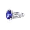 Image 2 : 14KT White Gold 3.66 ctw Tanzanite and Diamond Ring