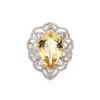 Image 1 : 14KT White Gold 11.69 ctw Citrine and Diamond Ring