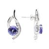 Image 2 : 14KT White Gold 6.30 ctw Tanzanite and Diamond Earrings