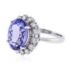 Image 2 : 14KT White Gold 7.48 ctw Tanzanite and Diamond Ring