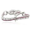 Image 2 : Platinum 4.98 ctw Diamond and Ruby Bracelet