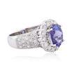 Image 2 : 14KT White Gold 2.93 ctw Tanzanite and Diamond Ring