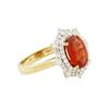 Image 2 : 14KT Yellow Gold 2.02 ctw Padparadscha and Diamond Ring