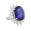 Image 2 : 14KT White Gold 23.16 ctw Tanzanite and Diamond Ring