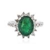 Image 1 : 14KT White Gold 2.87 ctw Emerald and Diamond Ring