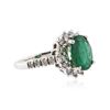 Image 2 : 14KT White Gold 2.87 ctw Emerald and Diamond Ring