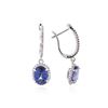 Image 2 : 14KT White Gold 4.41 ctw Tanzanite and Diamond Earrings