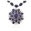 Image 2 : 14KT White Gold 47.29 ctw Sapphire and Diamond Necklace