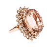 Image 2 : 14KT Rose Gold 26.21 ctw GIA Certified Morganite and Diamond Ring