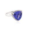 Image 2 : 14KT Two-Tone Gold 6.18 ctw Tanzanite and Diamond Ring