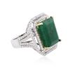 Image 2 : 14KT Two-Tone Gold 13.38 ctw Emerald and Diamond Ring