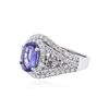 Image 2 : 14KT White Gold 1.50 ctw Tanzanite and Diamond Ring