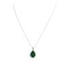 Image 2 : 14KT White Gold 3.20 ctw Emerald and Diamond Pendant With Chain