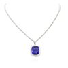 Image 1 : 14KT White Gold GIA Certified 20.78 ctw Tanzanite and Diamond Pendant With Chain