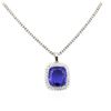 Image 2 : 14KT White Gold GIA Certified 20.78 ctw Tanzanite and Diamond Pendant With Chain