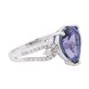 Image 2 : 14KT White Gold 3.88 ctw Tanzanite and Diamond Ring